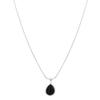925 Silver Black Agate Necklace for Women Girl Snake Bone Chain Water Drop Jewelry Gift