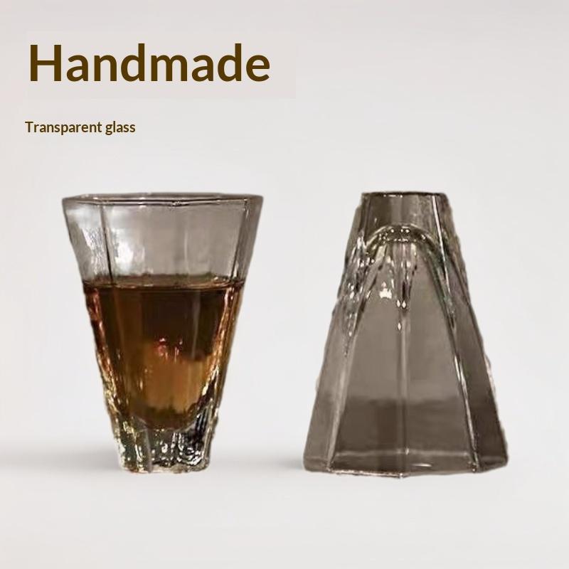 Japanese Style Handmade Glass Tea Cup 50ML Food Grade Mini Sake Cup for Home Bar Tasting