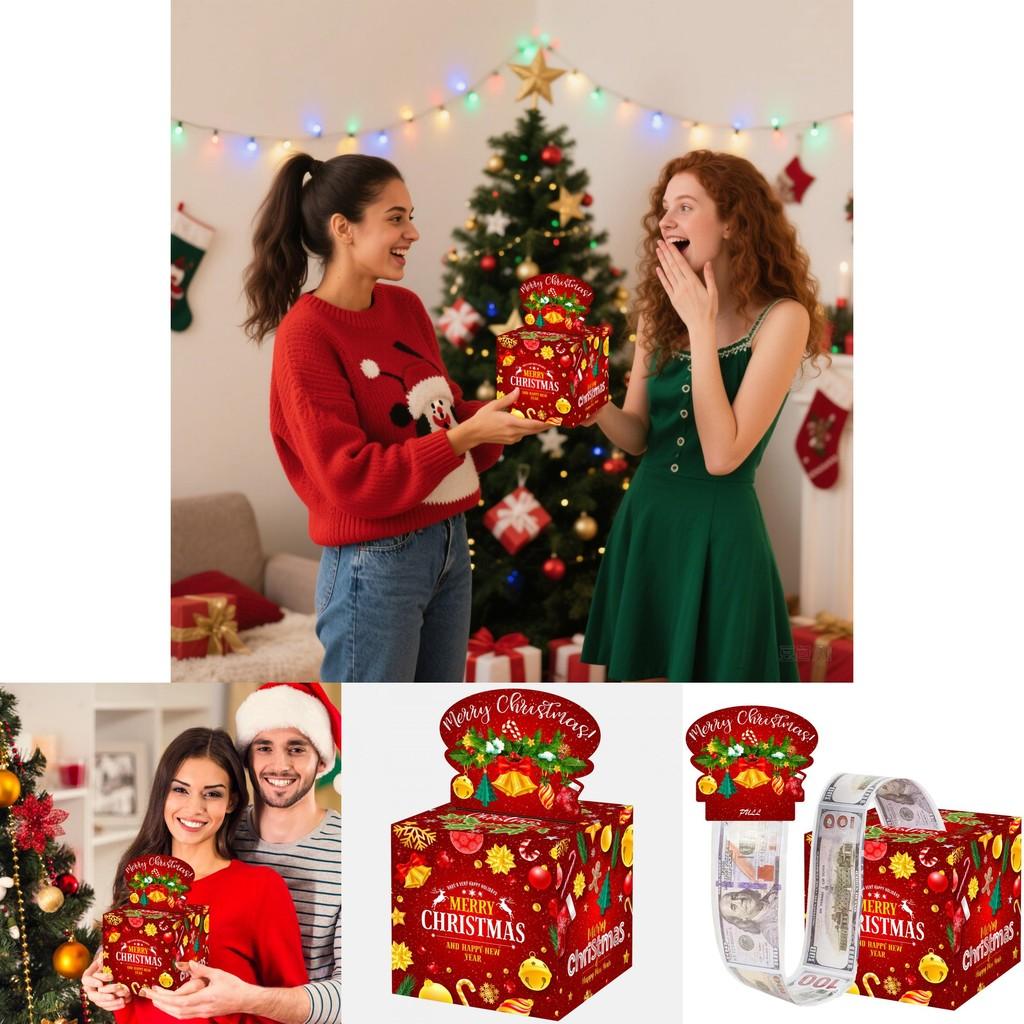 Red Christmas Party Gift Box With Foldable Design For Holiday Celebrations And Giving