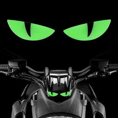 Adesivi Occhi da Diavolo 3D Luminosi per Moto - Decalcomanie Occhio di Gatto, Adesivi Auto Personalizzati