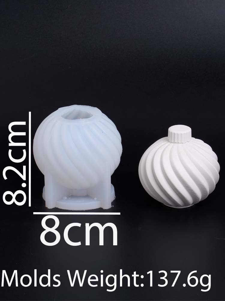 Diagonal Stripes Silicone Candle Mold DIY Scented Candles Rotate Ball Craft Molds Soap Resin Plaster Making Home Decor Supplies