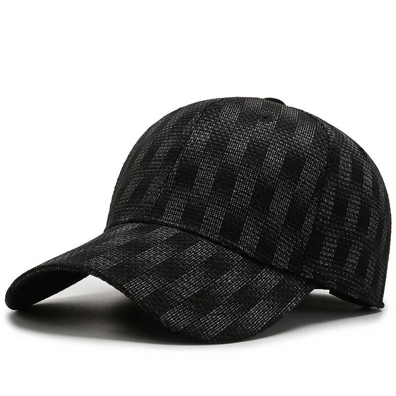 

Men s Spring & Autumn Plaid Baseball Cap: Elastic Fit, Casual Outdoor Sun Protection Elastic Adjustable чорний