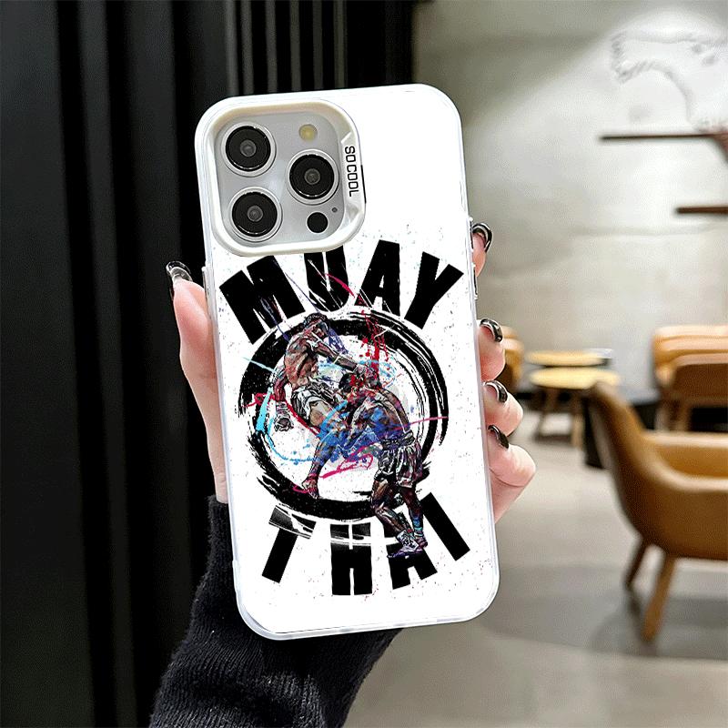 Muay Thai Fight Boxing Soft Phone Case for iPhone 15 16 17 Pro Max 17Air 16E 14 Plus 13 12 Mini Shockproof Cover Back Shell