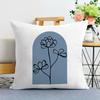 Blue Simple Print Decorative Pillowcase Bedroom Living Room Square Cushion Pillowcase