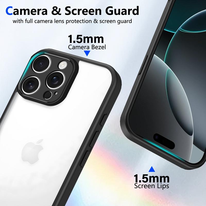 Transparent Silicone Case For Apple iPhone 17 16 15 14 13 12 11 XS Pro Max Air 7 8 Plus 16E PC Back TPU Bumper Shockproof Cover