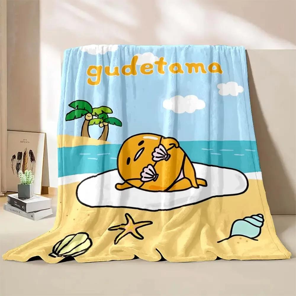1PC Gudetama Egg Printed Blanket Children Adult Blanket Soft and Warm Bedding for Bed Sofa Outdoor Travel Cover Blanket