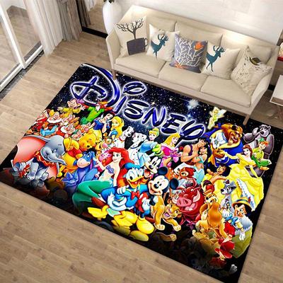 1 Stück Disney Mickey Maus und Minnie Muster Teppich Läufer Rutschfester Teppich Handwaschbar Fußmatte Geeignet für Wohnzimmer Schlafzimmer Heimdekoration