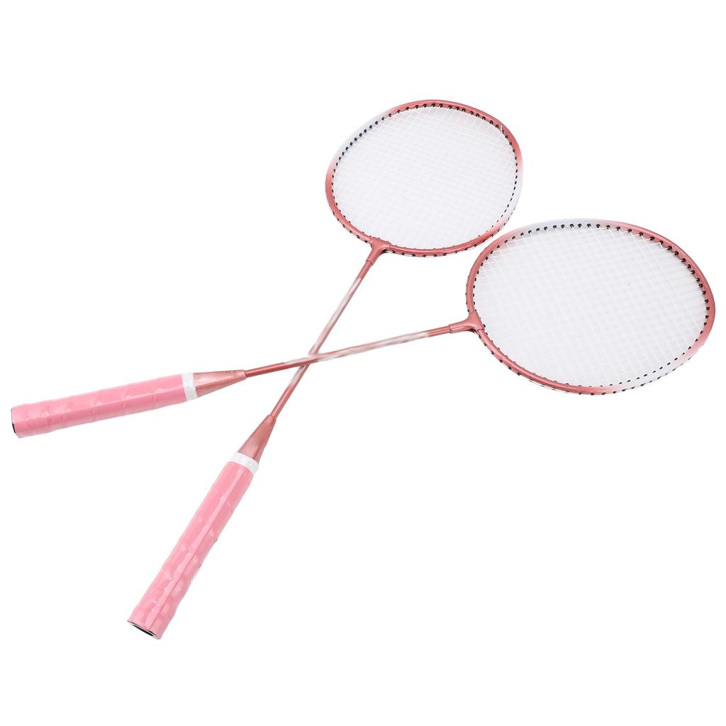 Badminton Racket Set Iron Alloy Resistance Reduction Lightweight Sports Badminton Racket with Storage Bag for Beginners Children Adults
