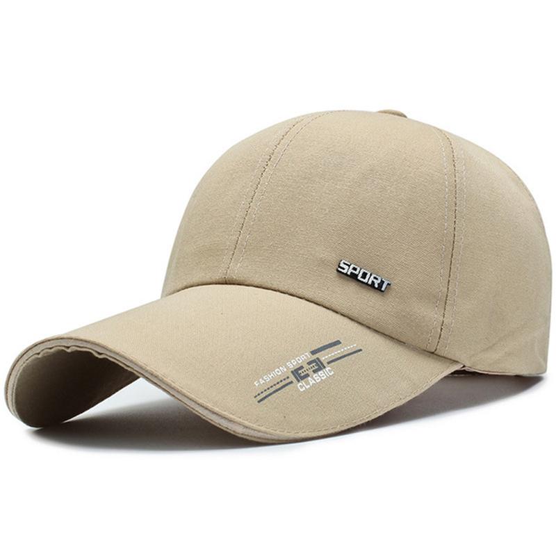 Northwood Baseballcaps met lange rand voor heren en dames, zomersportpet, papa-hoeden, katoenen zonnetruckerpet Adjustable beige