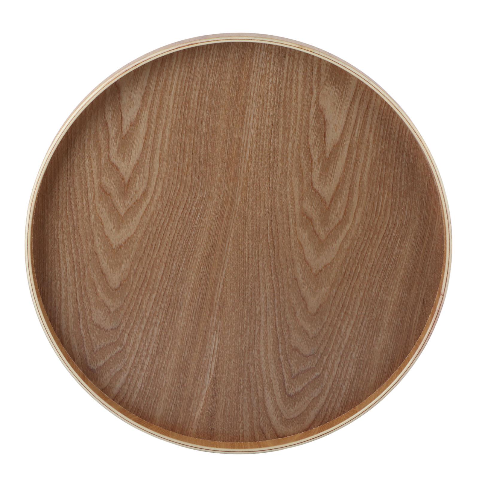 

Round Shape Solid Wood Tea Coffee Snack Food Meals Serving Tray Plate Restaurant Trays Wooden