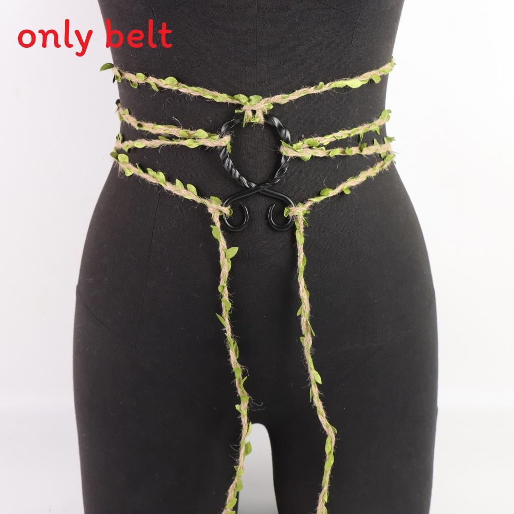 Medieval Renaissance Green Snake Belt With Decorative Buckle For Cosplay And Costume Accessory