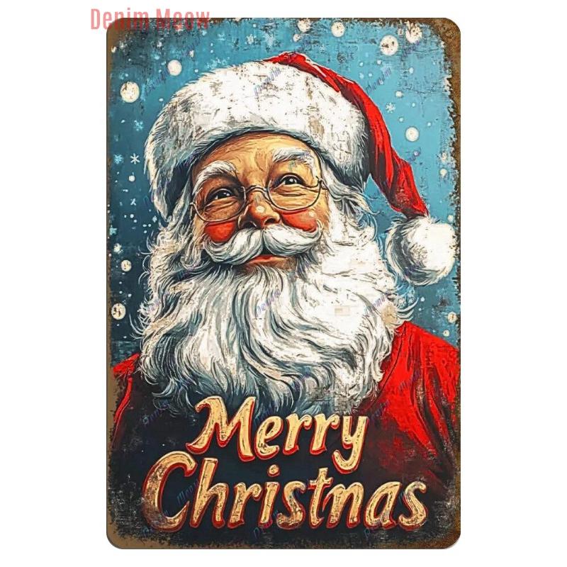 Vintage Merry Christmas Metal Tin Sign, Retro What A Wonderful World Girl, Wall Poster Jingling Bell, Home Decoration, WY297