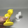 3D Printed Duck Statue Funny Desk Ornament Mini Yellow & White Cute Figurine for Office Desk Decor Gift for Coworkers Desktop Accessories