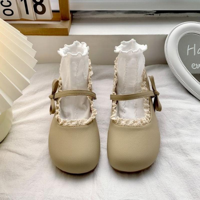 Japanische JK niedliche Schleife runder Kopf Lolita kleine Lederschuhe Damen 2025 Sommer neu mit Rock Mary Jane Schuhe