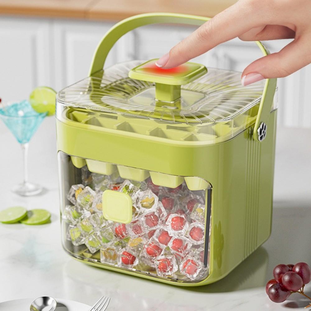

with Easy-press Lid Ice Cube Machine 48-grid Ice Box Durable Ice Cube Maker білий