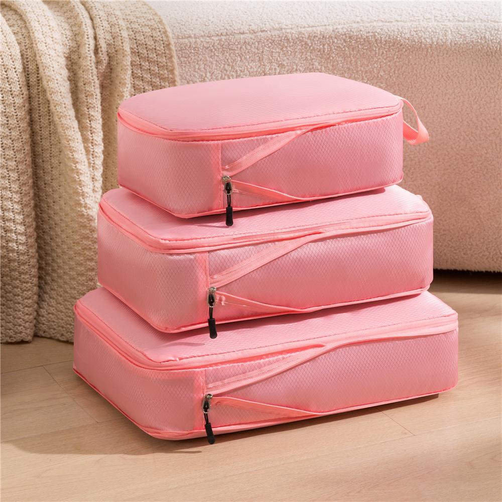 3Pcs Storage Bags Set Travel Compression Packing Cubes Clothes Shoes Organizer Portable Luggage Bags