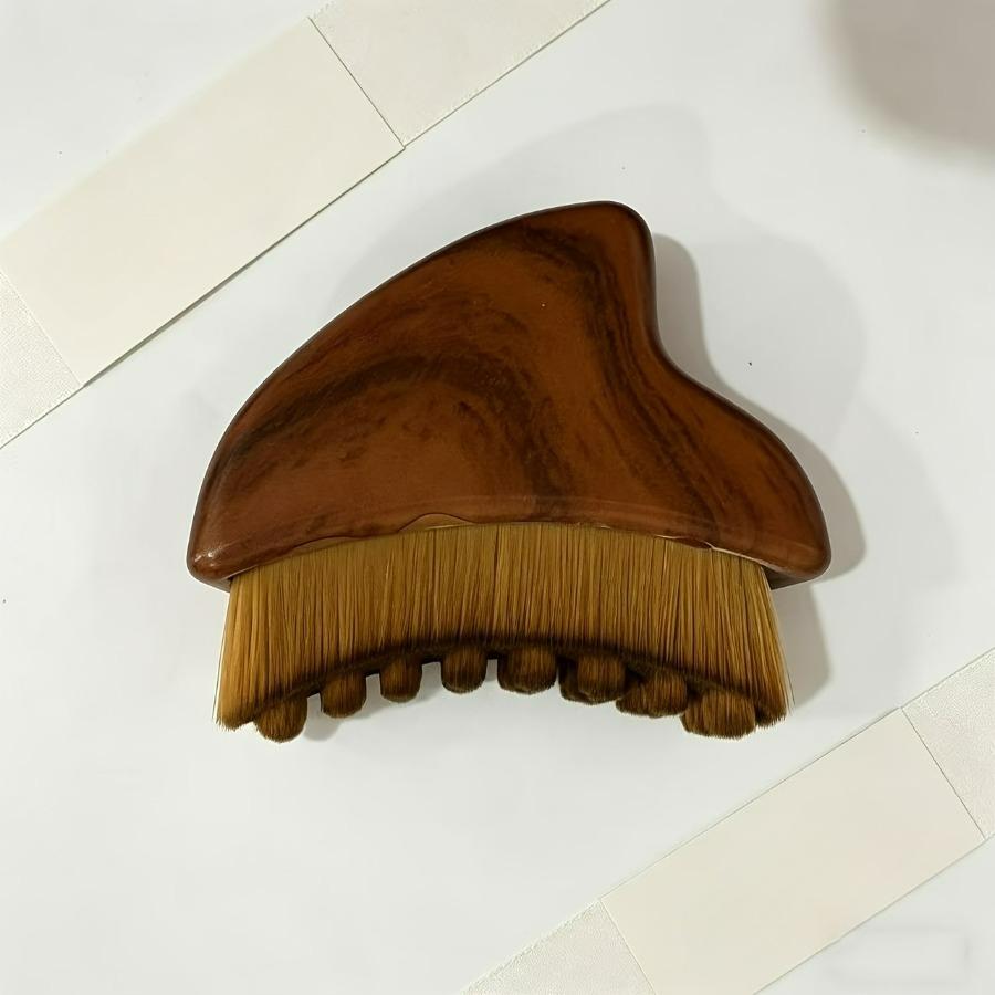 1PC Facial Massage Brush, Angled Handle Soft Bristles, Gentle Manual Scrubber for Daily Skincare, Smooth Contouring Tool