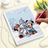 Disney Mickey Minnie Snowman 5D DIY Pearl Jewelry Art Painting Set Christmas Winter Snowman Scene Embroidery Puzzle Cross stitch Home Decoration