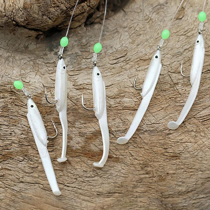 Luminous Fishing Rigs Fishing Baits Rigs, Fish Skin Sea Rigs, Glow Fishing Beads for Freshwater and Saltwater