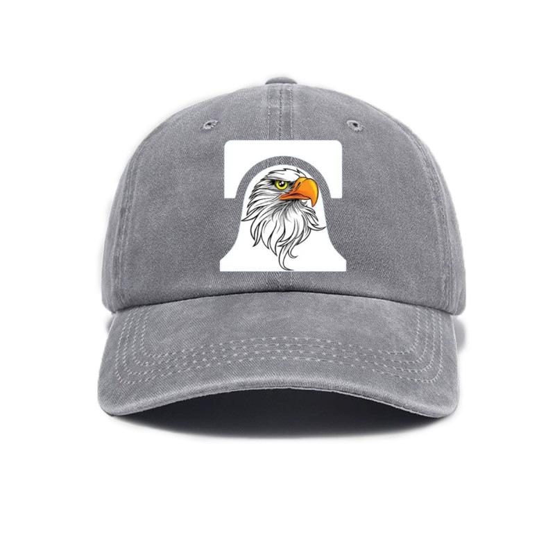Eagle Print Washed Distressed Soft Top Retro Sun Visor Baseball Cap Unisex Cap серый