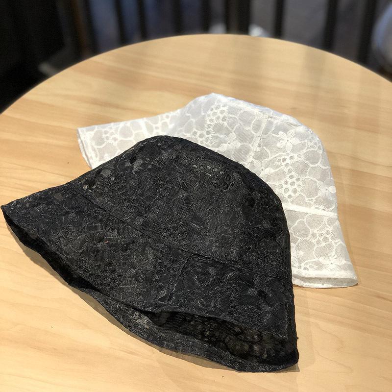 Korean Bucket Fisherman Hat for Women, Vintage Thin Lace Breathable Japanese Style Sun Protection Summer Korean Version Sun Hat