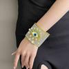 Full Rhinestone Demon's Eye Bracelets Metal Geometric Cuff Bangles  Decoration
