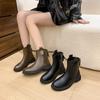 Cigarette pipe single boots 2025 new autumn and winter brown cigarette boots retro platform Chelsea boots versatile Martin boots short boots