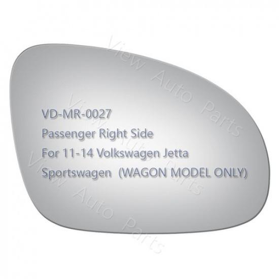 Mirror Glass for 2011-2014 VW Jetta Wagon Model Passenger Side RH Replacement