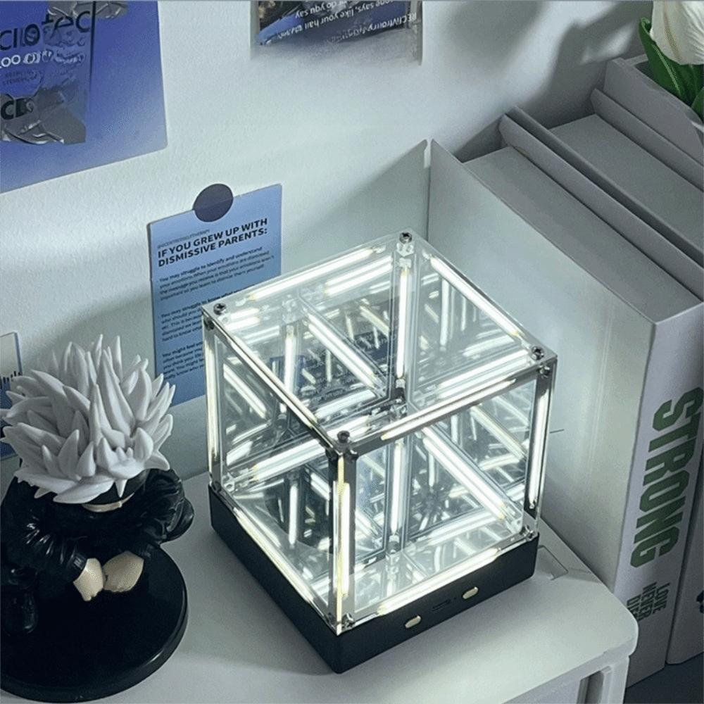 Maglev Technology Electronic Game Desktop Light Transparent Cube LED Lighting Technology Atmosphere Light Desktop Night Light