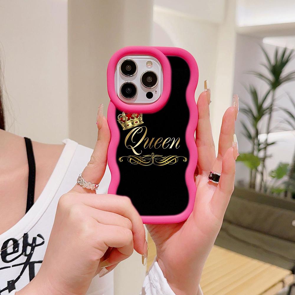 Чехлы для телефонов N84 King Queen Couples Macaron Wavy Edge для iPhone 16 Pro — фото 8
