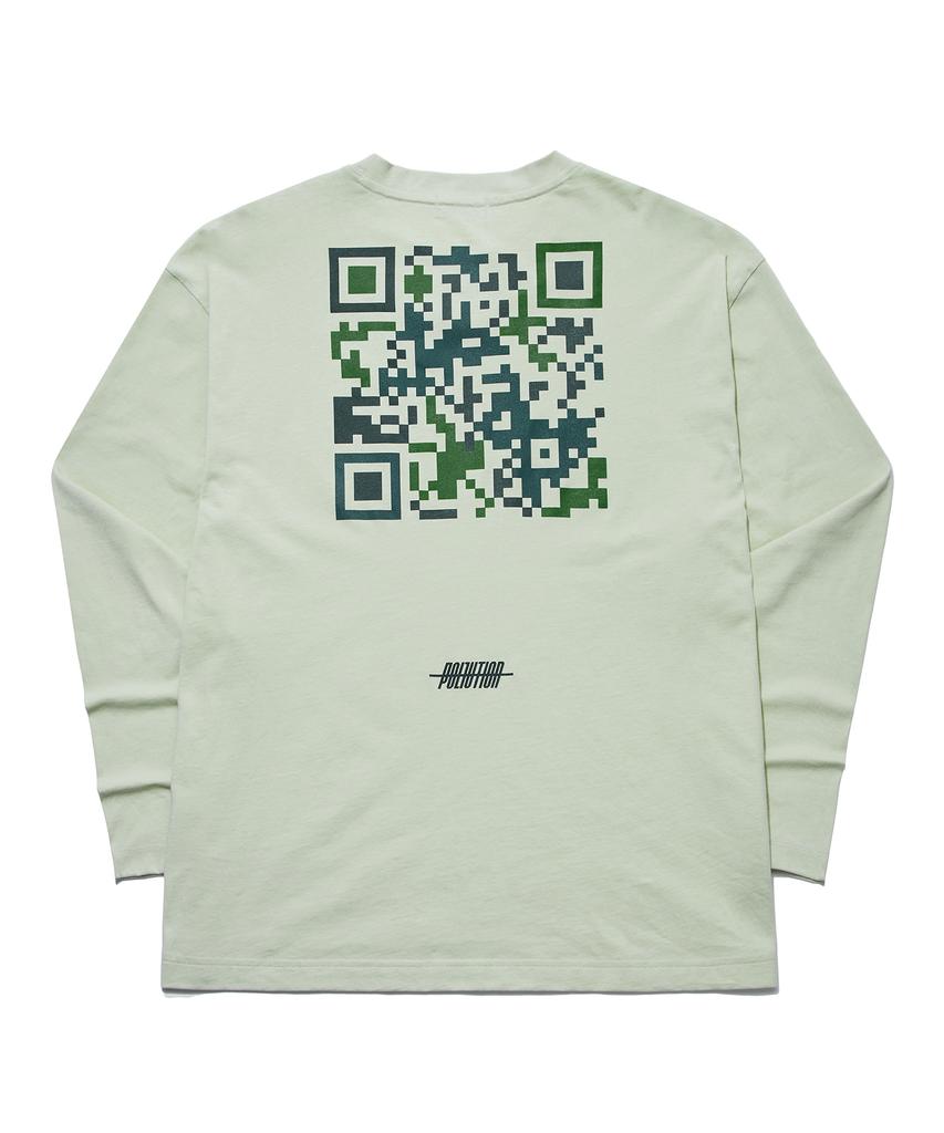 POLLUTION Qr Code Long Slv T Light Olive