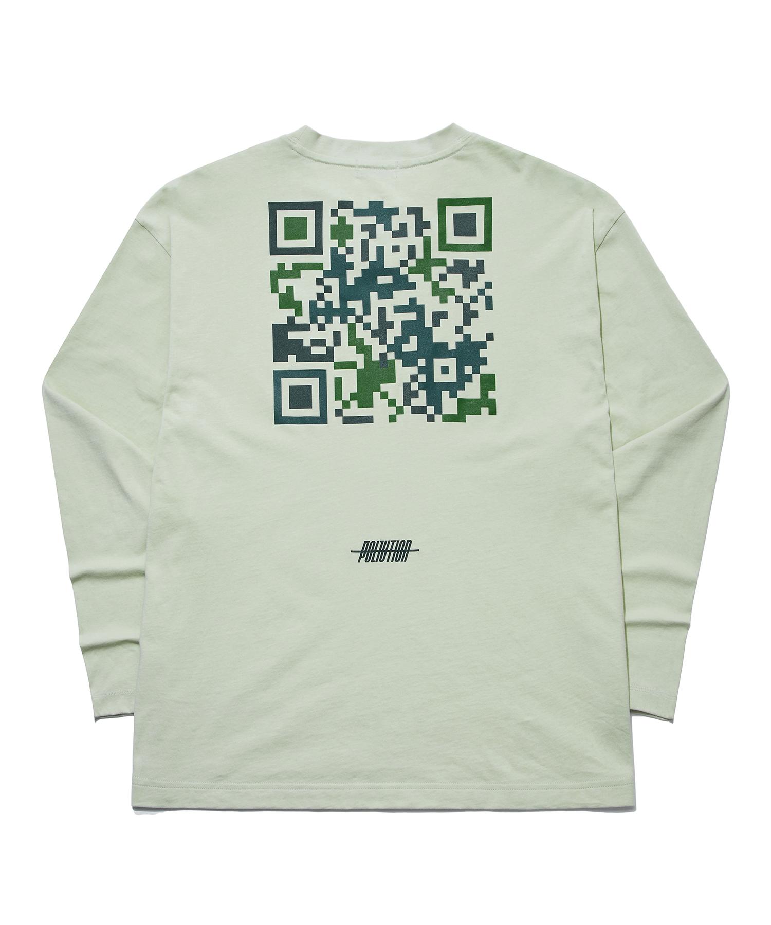 Pollution Qr Code Long Slv T Light Olive Xxl