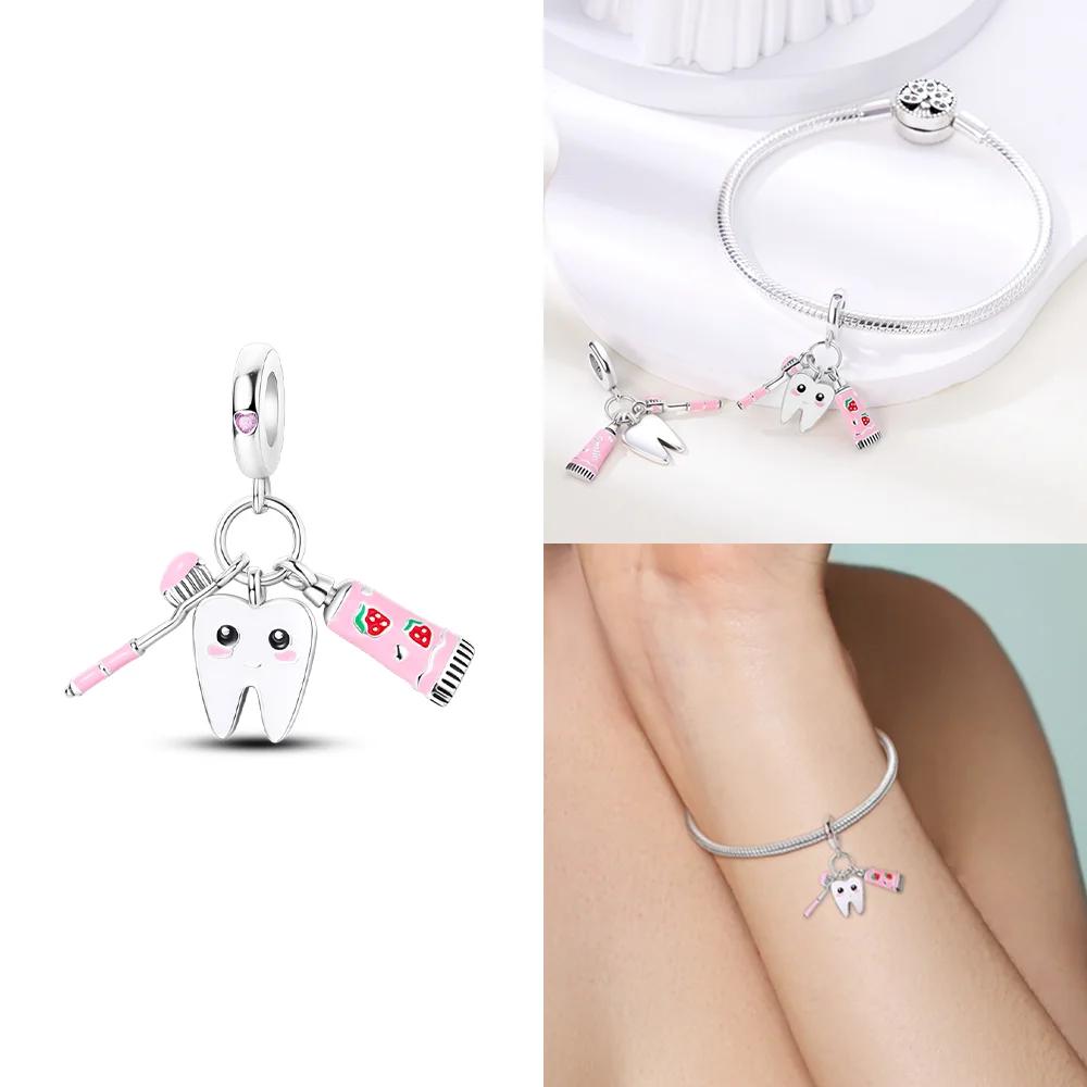 Charms Copper Original French Fries Pizza Wine Bottles Gummy Candies Beads Fit Bracelet Jewelry Women Diy Necklace Gift