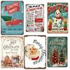 Pcs Iron Christmas Retro Tin Sign Wall Art Handmade Metal Decor for Home Bar Office Vintage Industrial Style