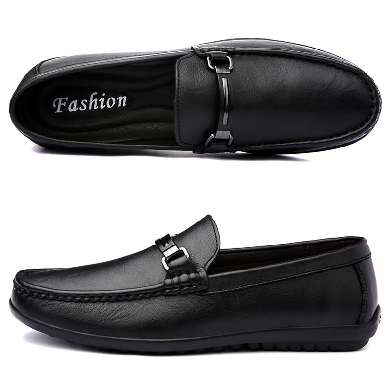 Loafers Men Slip-On Casual Leather Shoes For Seasons Black Brown Fashion Trendy Italian Luxury Designer Brand Loafer