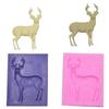 3D Silicone Christmas Deer Fondant Cake Decorating Soap Pink