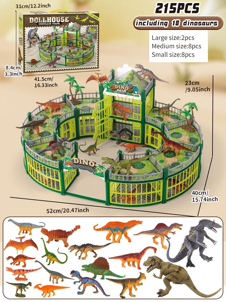 326pcs Jurassic Theme Park Children's Gift Simulation Diy Dinosaur Arena Toy Festival Party Gift Children's Birthday Gift Set