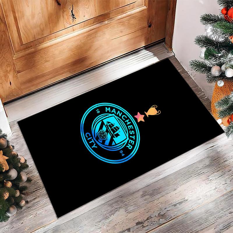 Manchester Printed Flannel Area Rug Non Slip Soft Polyester Floor Carpet Indoor Decor Mat for Bedroom Living Room Sofa