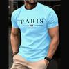 Sommer Herren T-Shirt Lässig Locker Übergröße Paris Französisch 3D Druck Oberteil Hip Hop Street Herrenbekleidung Lässig Herren Kurzarm T-Shirt