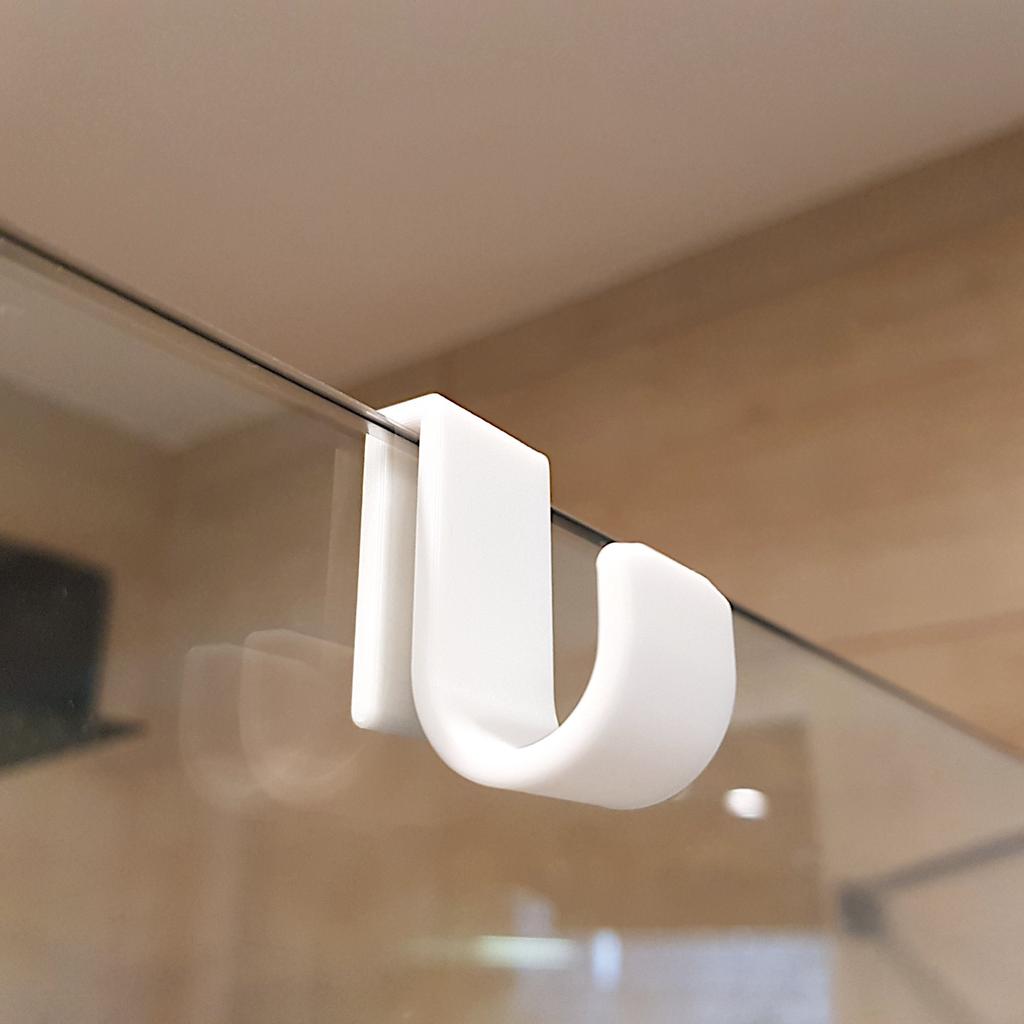Set of 4 Shower Glass Hangers 6mm White