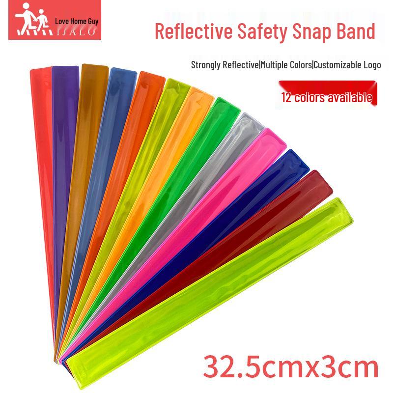 

Reflective Snap Band: 32cm Fluorescent Wrist or Leg Strap for Night Travel