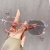 Women's Photochromic Glasses with Starry Sky Diamonds, Cross-Drilled Design, Ultra-Light Anti-Blue Light Frame