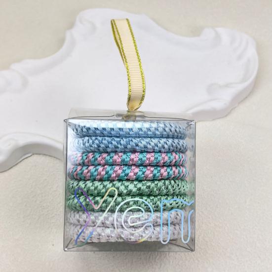 Long-lasting Hair Elastic 8Pcs High Elasticity Ropes, Braided Textured Surface Bands, Rope Super Grip No Slip Ties, Tangle Accessories Non-slip