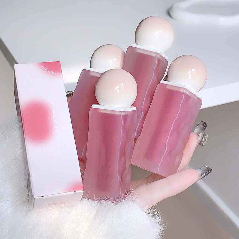 Sexy Mirror Water Light Lip Tint Liquid Lipstick Non-Stick Cup Red Lip Gloss Ice Tea Lipgloss Women Cosmetics Lip Glaze Mist Lip Stick Female Makeup