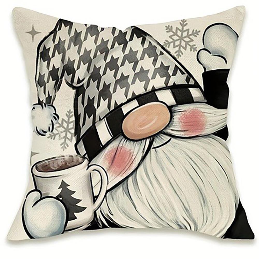 

Рождественские наволочки: Чехол на подушку для дивана-кровати с дизайном Снеговик, Олень, Деревья и Гном, Новогоднее украшение для дома 16x16Inch