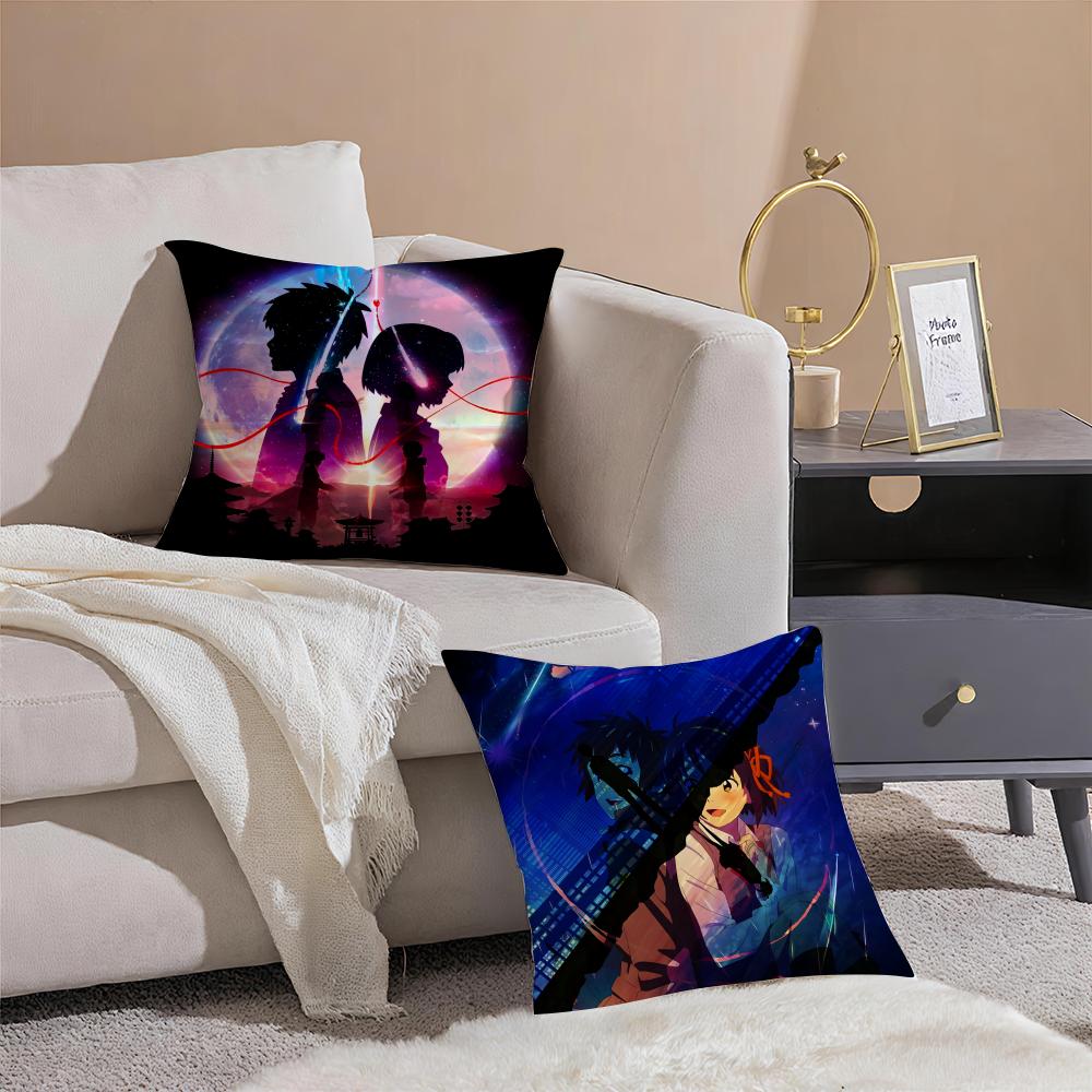 Anime Cartoon Movie Y-Your Name Pillow Case Sofa Living Room Bedroom Headboard Backrest Cushion Square Cushion