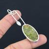 Natural Unakite Gemstone Indian Jewelry 925 Sterling Silver Pendant For Girls