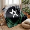 Morocco Football Printed Flannel Blanket Skin Friendly Warm Decorative Throw for Indoor Couch Bed Daily Use