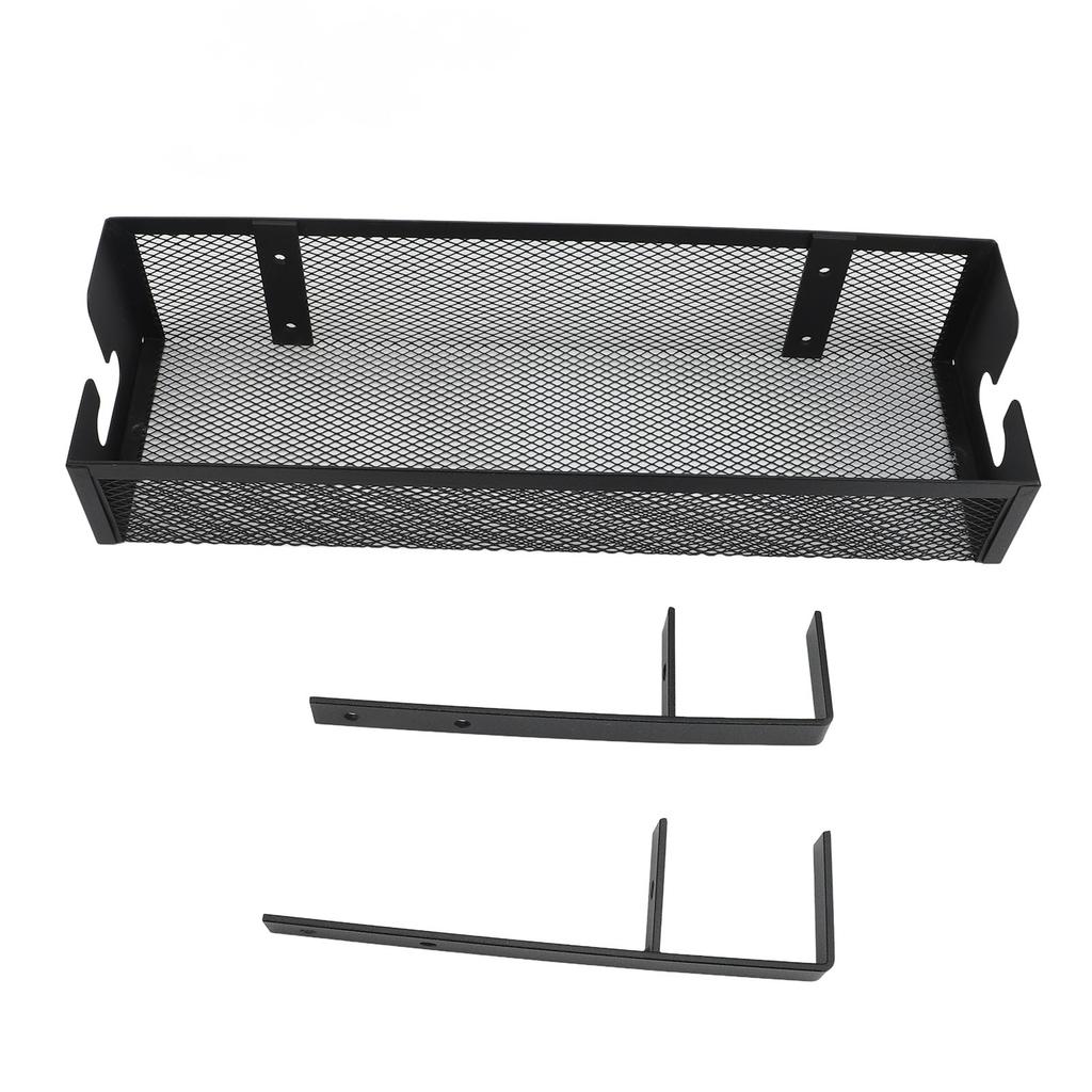Under Desk Cable Management Tray Carbon Steel Under Desk Storage Basket Cable Organizer with Clamp for Office Home Black