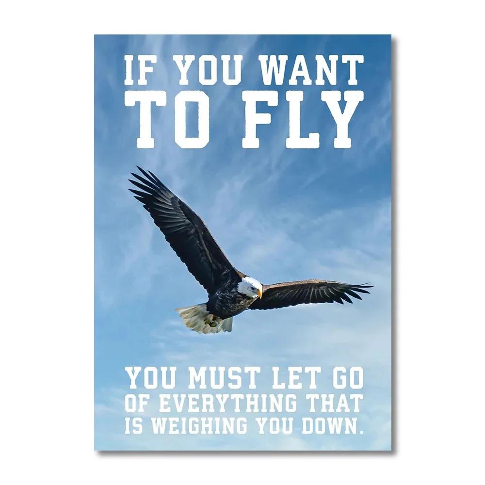 Motivational Animal Poster Eagle Tiger Lion Wall Art Canvas Painting Motto Picture for Living Room Home Decoration